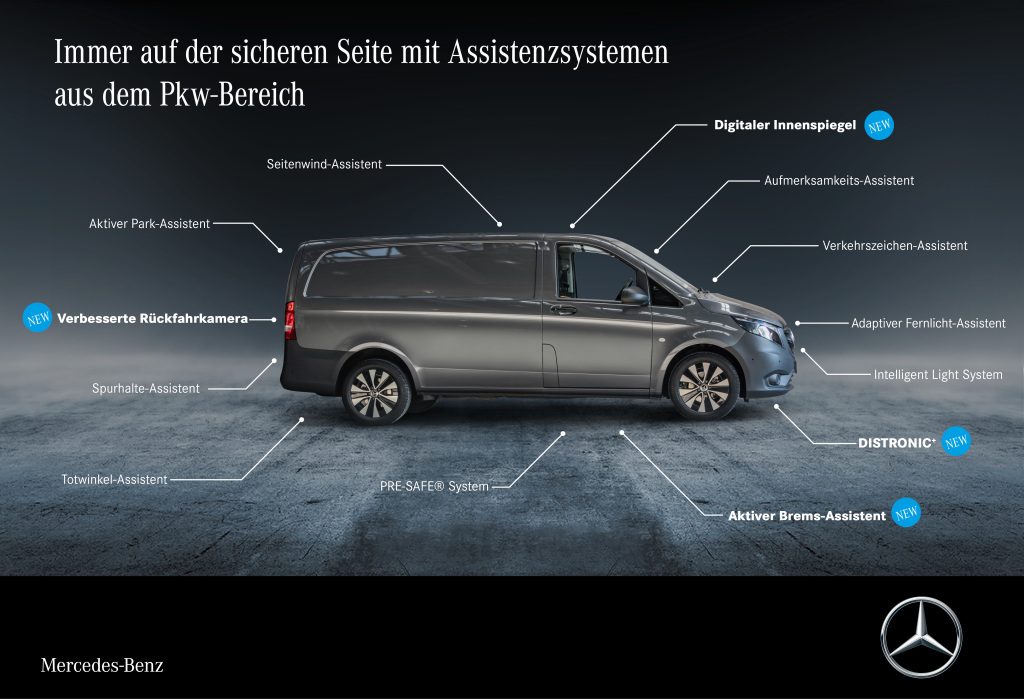 Mercedes Vito: Effizientere Motoren, neue Assistenzsysteme